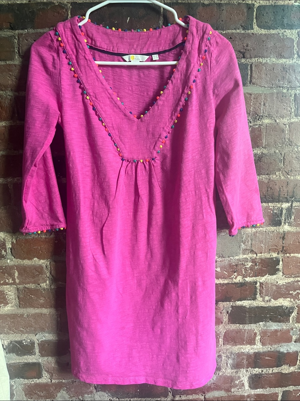 Women’s Boden Bright Pink V-Neck Embellished Tunic